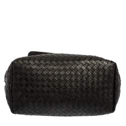 Pre Owned Bottega Veneta Black Intrecciato Leather Flap Shoulder Bag