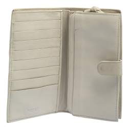 Pre Owned Bottega Veneta Cream Intrecciato Leather Continental Wallet