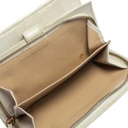 Pre Owned Bottega Veneta Cream Intrecciato Leather Continental Wallet