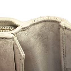Pre Owned Bottega Veneta Cream Intrecciato Leather Continental Wallet