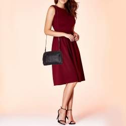 Pre Owned Bottega Veneta Dark Brown Intrecciato Leather Nodini Crossbody Bag