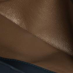 Pre Owned Bottega Veneta Blue Intrecciato Leather Continental Wallet