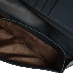 Pre Owned Bottega Veneta Blue Intrecciato Leather Continental Wallet