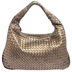 مملوكة مسبقًا حقيبة هوبو بوتيغا فينيتا فينيتا جلد انترشياتو اخضر ميتاليك  