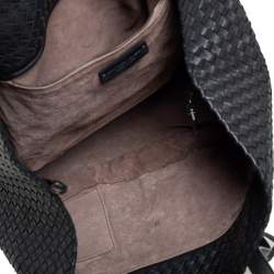 Pre Owned Bottega Veneta Black Intrecciato Leather Large Cesta Tote