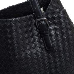 Pre Owned Bottega Veneta Black Intrecciato Leather Large Cesta Tote