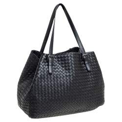 Pre Owned Bottega Veneta Black Intrecciato Leather Large Cesta Tote