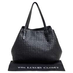 Pre Owned Bottega Veneta Black Intrecciato Leather Large Cesta Tote