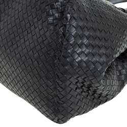Pre Owned Bottega Veneta Black Intrecciato Leather Large Cesta Tote