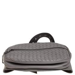 Pre Owned Bottega Veneta Grey Intrecciato Leather Zip Belt Bag 
