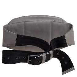 Pre Owned Bottega Veneta Grey Intrecciato Leather Zip Belt Bag 