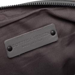 Pre Owned Bottega Veneta Grey Intrecciato Leather Zip Belt Bag 