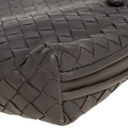 Pre Owned Bottega Veneta Moss Green Intrecciato Leather Nodini Crossbody Bag