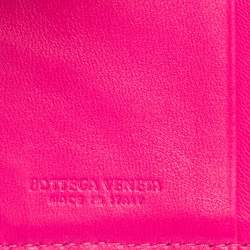 Pre Owned Bottega Veneta Pink Intrecciato Leather Compact Wallet