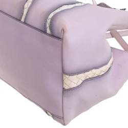 Pre Owned Bottega Veneta Lilac And Intrecciato Leather Monalisa Tote