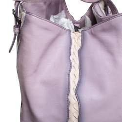 Pre Owned Bottega Veneta Lilac And Intrecciato Leather Monalisa Tote
