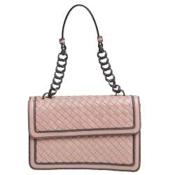 Pre Owned Bottega Veneta Pink Intrecciato Leather Sphere Top Handle Bag