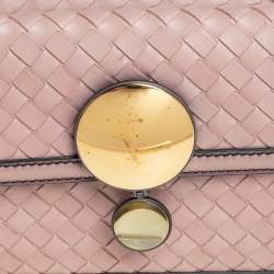 Pre Owned Bottega Veneta Pink Intrecciato Leather Sphere Top Handle Bag