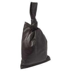 Pre Owned Bottega Veneta Dark Brown Leather BV Knotted Twist Clutch