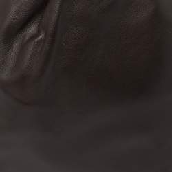 Pre Owned Bottega Veneta Dark Brown Leather BV Knotted Twist Clutch