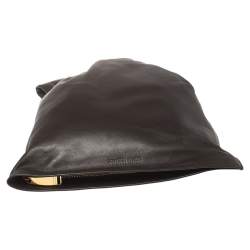 Pre Owned Bottega Veneta Dark Brown Leather BV Knotted Twist Clutch