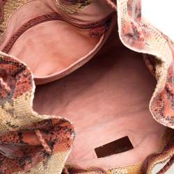 مملوكة مسبقًا Bottega Veneta Multicolor Python Drawstring Tote