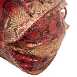 مملوكة مسبقًا Bottega Veneta Multicolor Python Drawstring Tote