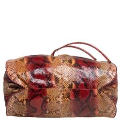 مملوكة مسبقًا Bottega Veneta Multicolor Python Drawstring Tote