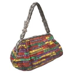 Pre Owned Bottega Veneta Multicolor Watersnake Limited Edition Lavorazione Fatta A Mano Satchel