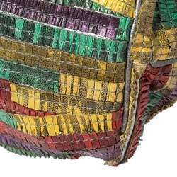 Pre Owned Bottega Veneta Multicolor Watersnake Limited Edition Lavorazione Fatta A Mano Satchel