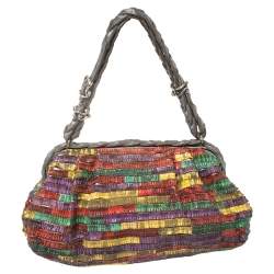 Pre Owned Bottega Veneta Multicolor Watersnake Limited Edition Lavorazione Fatta A Mano Satchel
