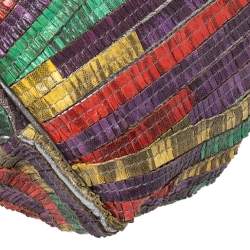 Pre Owned Bottega Veneta Multicolor Watersnake Limited Edition Lavorazione Fatta A Mano Satchel