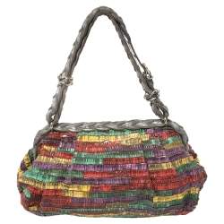 Pre Owned Bottega Veneta Multicolor Watersnake Limited Edition Lavorazione Fatta A Mano Satchel