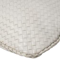 Pre Owned Bottega Veneta Cream Leather Medium Veneta Hobo