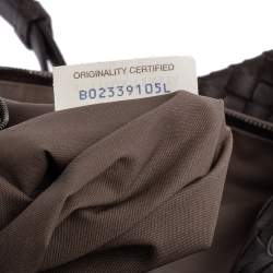 Pre Owned حقيبة يد بوتيغا فينيتا كابري كبيرة جلد انترشياتو بني كاكاو