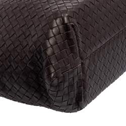 Pre Owned حقيبة يد بوتيغا فينيتا كابري كبيرة جلد انترشياتو بني كاكاو