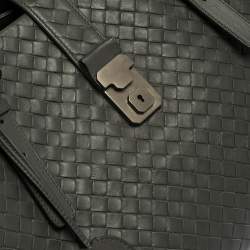 Pre Owned Bottega Veneta Grey Intrecciato Leather Medium Roma Tote