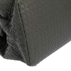 Pre Owned Bottega Veneta Grey Intrecciato Leather Medium Roma Tote