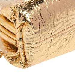 Pre Owned حقيبة كتف بوتيغا فينيتا ميني ذا باوتش جلد ذهبي