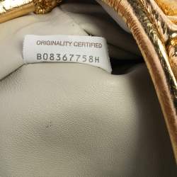 Pre Owned حقيبة كتف بوتيغا فينيتا ميني ذا باوتش جلد ذهبي