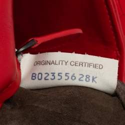 Pre Owned Bottega Veneta Red Leather Medium Roma Tote