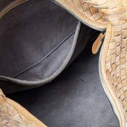 مملوكة مسبقًا Bottega Veneta Sand Beige Intrecciato Leather Large Veneta Hobo