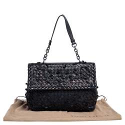 Pre Owned Bottega Veneta Black Intrecciato Leather Medium Olimpia Shoulder Bag