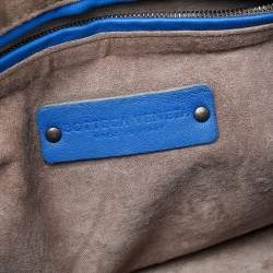 Pre Owned Bottega Veneta Blue Intrecciato Leather Nodini Crossbody Bag