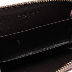 Pre Owned Bottega Veneta Brown Intrecciato Leather Zip Around Wallet