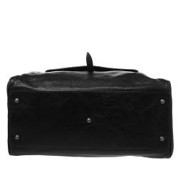 Pre Owned Bottega Veneta Black Intrecciato Leather Large Karung Bowling Bag