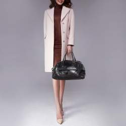 Pre Owned Bottega Veneta Black Intrecciato Leather Large Karung Bowling Bag