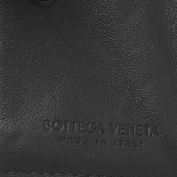 Pre Owned Bottega Veneta Grey Intrecciato Leather Trifold Wallet
