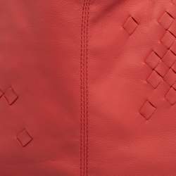 Pre Owned Bottega Veneta Orange Intrecciato Leather Tote
