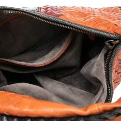 Pre Owned Bottega Veneta Multicolor Intrecciato Leather And Karung Trim Hobo Bag